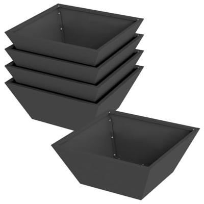 Tuin Kom Plantenbak 5 pcs Zwart 40 x 40 x 15 cm Staal