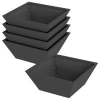 Tuin Kom Plantenbak 5 pcs Zwart 40 x 40 x 15 cm Staal - thumbnail