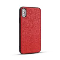 Voor iPhone X Litchi PU lederen anti-Falling TPU beschermhoes (rood) - thumbnail