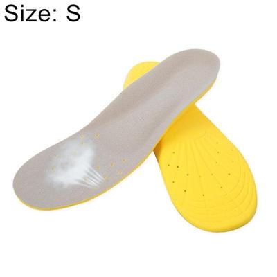 1 paar PU ademend zachte sport schok-absorberende inlegzool zweet-absorberend voet pad elastische schoen invoegen grootte: S (2-5 werven) (geel)