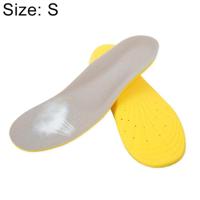 1 paar PU ademend zachte sport schok-absorberende inlegzool zweet-absorberend voet pad elastische schoen invoegen grootte: S (2-5 werven) (geel) - thumbnail
