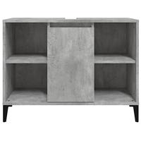 Wastafelkast 80x33x60 cm bewerkt hout betongrijs - thumbnail