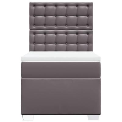 Boxspring met matras kunstleer grijs 180x200 cm - thumbnail