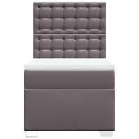 Boxspring met matras kunstleer grijs 100x200 cm - thumbnail
