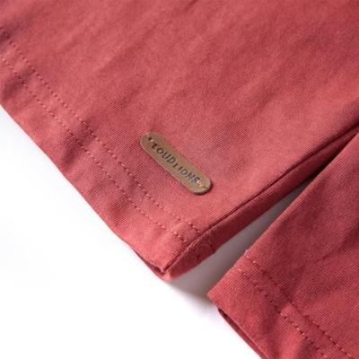 Kindershirt met lange mouwen runderprint 116 roodbruin Kindershirt met lange mouwen runderprint 116 roodbruin
