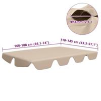 VidaXL Vervangingsluifel voor schommelbank 188/168x145/110 cm beige - thumbnail