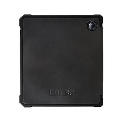 Lunso - Kobo Libra 2 hoes (7 inch) - Lederen sleep cover - Zwart