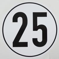 Ad informatiebord "witte plusguide geschwindigkeit" kilometer sign 25km witte plusguide - thumbnail