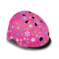 Globber helm elite lights pink flowers - thumbnail