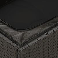 6-delige Loungeset met kussens poly rattan zwart - thumbnail