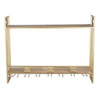 Clayre & Eef Wandrek 80x22x61 cm Goudkleurig Ijzer Rechthoek Wijnrek - thumbnail