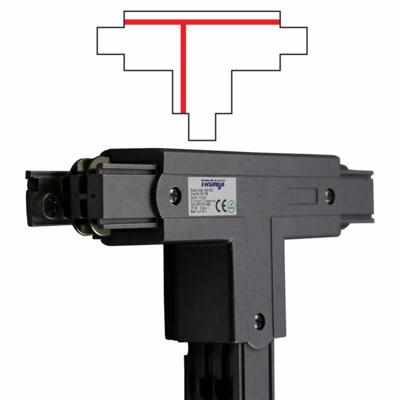 T stuk voor een spanningsrail links zwart 169-046