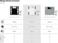 Soehnle Shape Sense Connect 100 Analyse-personenweegschaal Digitaal Weegbereik (max.): 180 kg Grijs, Metaal Met Bluetooth - thumbnail