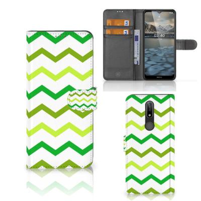 Nokia 2.4 | Telefoon Hoesje | Zigzag Groen Nokia 2.4 | Telefoon Hoesje | Zigzag Groen