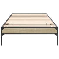 Bedframe bewerkt hout en metaal sonoma eikenkleurig 100x200 cm - thumbnail