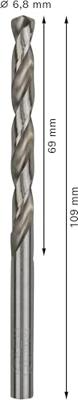 Bosch Accessories 2608595069 HSS Metaal-spiraalboor 6.8 mm Gezamenlijke lengte 109 mm Geslepen DIN 338 Cilinderschacht 10 stuk(s)
