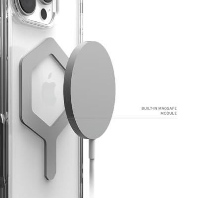 Urban Armor Gear Plyo MagSafe Case Backcover Apple iPhone 16 Pro Ice, Transparant, Zilver MagSafe compatible