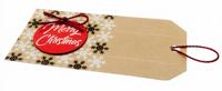 Verhaak kerstetiketten Merry X mass junior papier bruin 8 delig - thumbnail