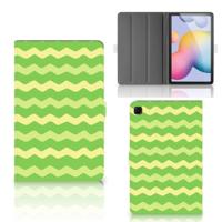Samsung Galaxy Tab S6 Lite | S6 Lite (2022) Tablet Hoes Waves Green - thumbnail