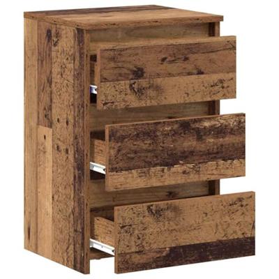 Nachtkastjes 2 st 40x35x62,5 cm bewerkt hout oud houtkleurig