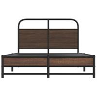 Bedframe zonder matras bewerkt hout bruin eikenkleur 140x200 cm - thumbnail