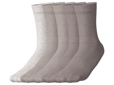 esmara 5 Paar dames sokken (wit/beige, 39-42)