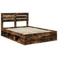 Bedframe Gerookt eiken 150 x 200 cm Massief grenenhout - thumbnail