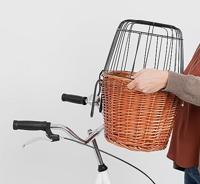 Trixie fietsmand met draadkoepel voorop naturel 44x48x33 cm - thumbnail