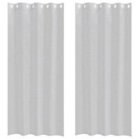 VidaXL Voile gordijn 2 pcs lichtgrijs 260 x 140 cm polyester - thumbnail