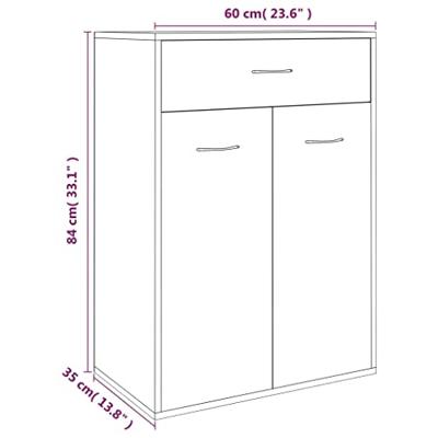 VidaXL Schoenenkast 60x35x84 cm bewerkt hout gerookt eikenkleurig