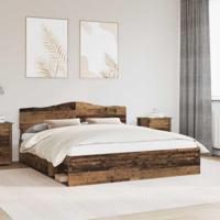 Bedframe met hoofdeinde Oudhout 200 x 200 cm Massief grenenhout - thumbnail
