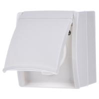 Busch-Jaeger Ocean wandcontactdoos met klapdeksel randaarde aanraakbeveiliging, alpinwit - thumbnail