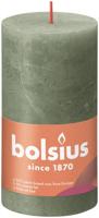 Bolsius rustiek stompkaars 130/68 olijf - thumbnail