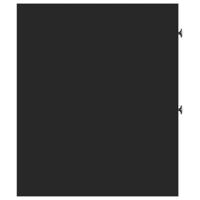 Badkamerkast smal met wielen bewerkt hout zwart - thumbnail