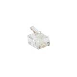 ACT TD106R RJ12 Modulaire Connector | Ronde kabel | Soepele Aders | 25 stuks