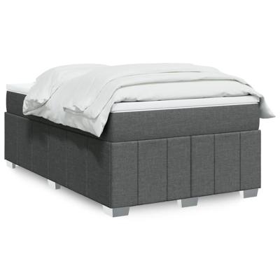 Boxspring met matras stof donkergrijs 120x200 cm - thumbnail