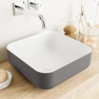 MONDIAZ BINX Waskom solid surface 36cm kleur DarkGrey / Talc - thumbnail