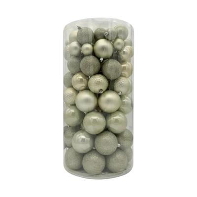 Kerstballen mix 100 st. wit mint Decoris - Decoris