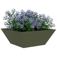 VidaXL Tuin bloempot olijf groen 40 x 40 x 15 cm koudgewalst staal - thumbnail