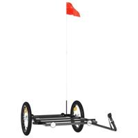 VidaXL Fietstrailer 126x63x34 cm ijzer zwart - thumbnail