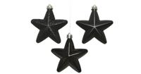 Ster plc l2b7.5h7.5 cm zwart 6st kerstboomversiering kerst Decoris - Decoris - thumbnail