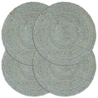 Placemats 4 st rond 38 cm jute olijfgroen - thumbnail