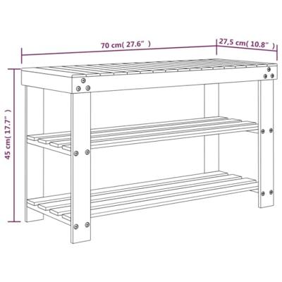 VidaXL Schoenenrek 3-laags 70x27,5x45 cm bamboe VidaXL Schoenenrek 3-laags 70x27,5x45 cm bamboe