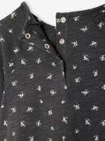 T-shirt blouse model met bloemenprint antraciet - thumbnail