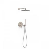 Regendoucheset Inbouw Tres Study Exclusive Rond 30 cm Met Wandarm en Handdoucheset met Staafhanddouche Rapid Box RVS - thumbnail