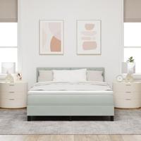 Boxspringbed met Matras met matras Lichtgrijs 140 x 200 cm Stof - thumbnail