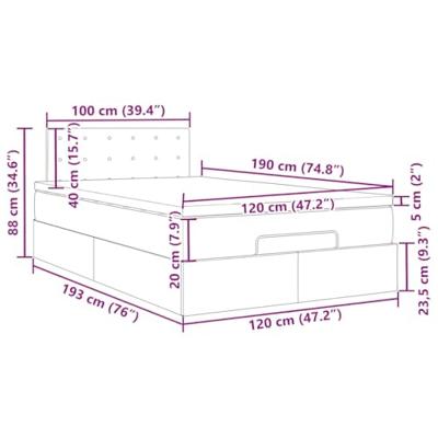 Ottoman bed met matras 120x190 cm kunstleer zwart