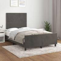 Bedframe zonder matras 120x200 cm fluweel donkergrijs - thumbnail