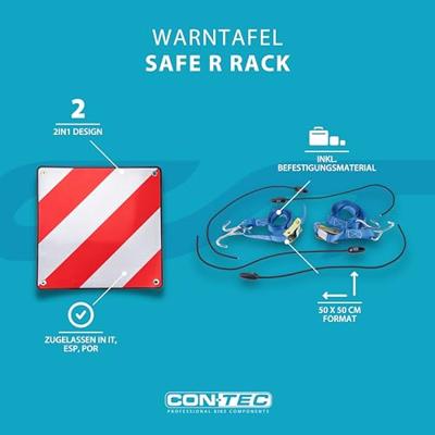 CONTEC waarschuwingsbord "safe r rack" ct warn,sign safe r rack white/red