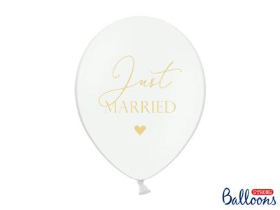 Pastel Ballonnen Bruiloft Puur Wit &apos;Just Married&apos; - 6 Stuks